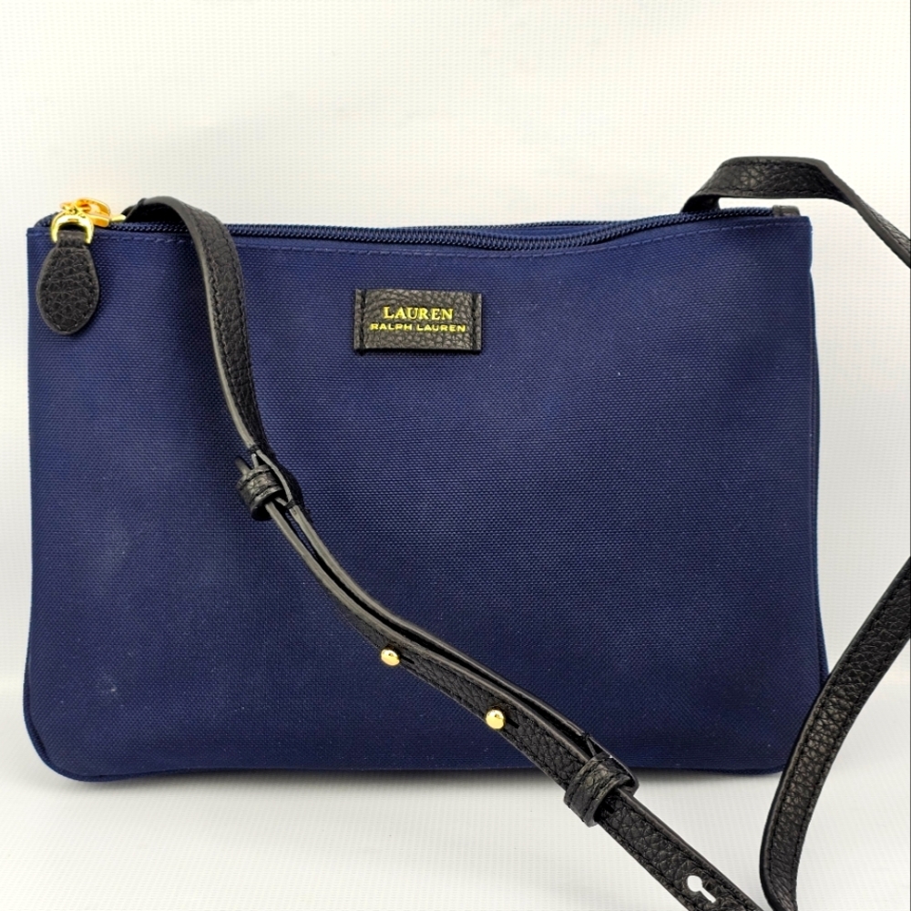 Lauren Ralph Lauren Chadwick Double Zip Crossbody Bag Navy